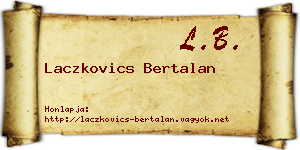 Laczkovics Bertalan névjegykártya