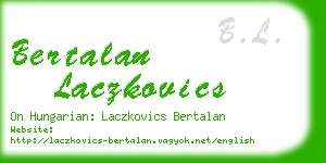 bertalan laczkovics business card